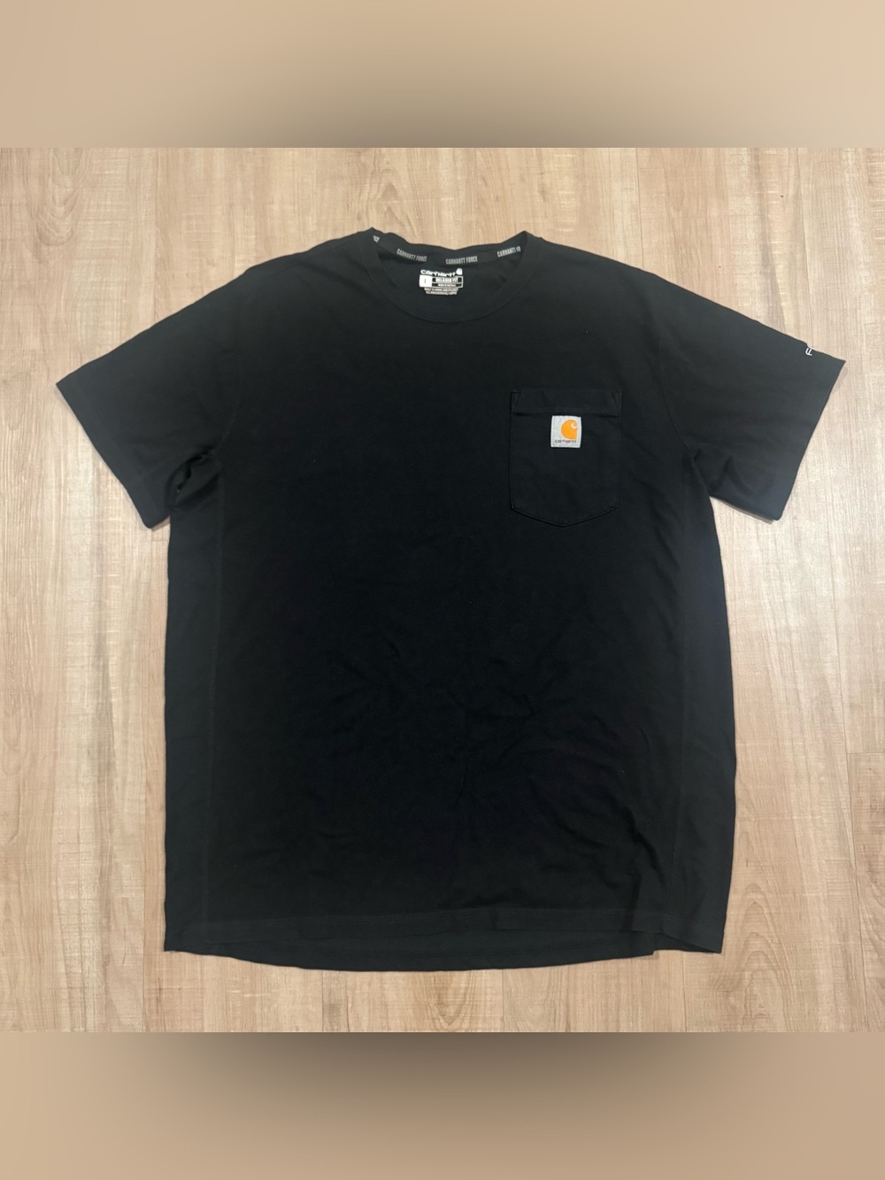 Carhartt Black Short-Sleeve Pocket Tee with Logo Patch